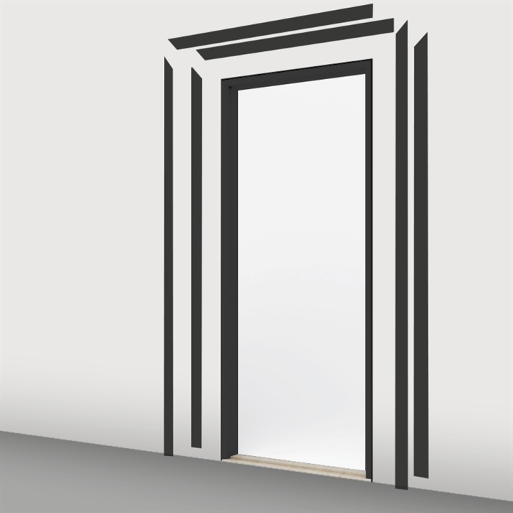 Sort gerigtsæt til M7-M10 dør, NCS S 9000-N