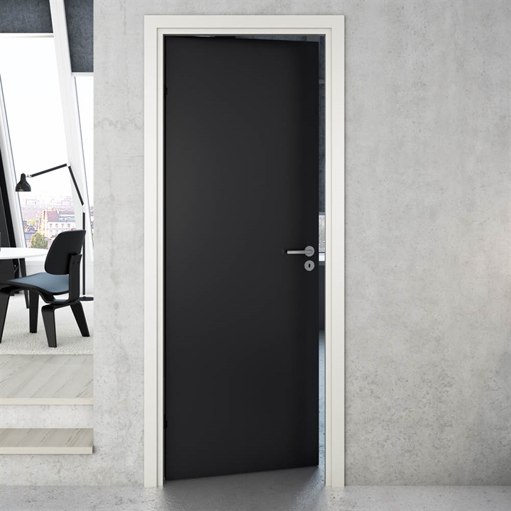 Sort Glat kompakt/Massiv dør M7x20,5 med skjulte hængsler - Safco Doors