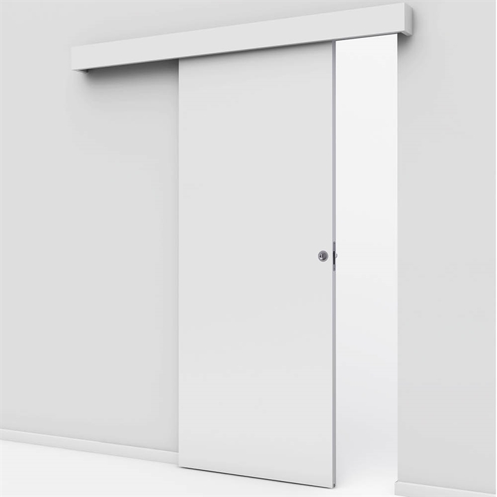 Glat kompakt / massiv skydedør med kappe - Safco Doors, M8x21 (72,5 x 204 cm)